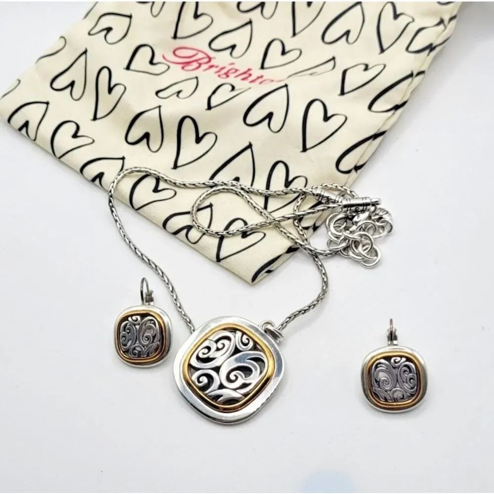 Brighton Spin Master Demi Parure Necklace and Earrings with Dust Bag